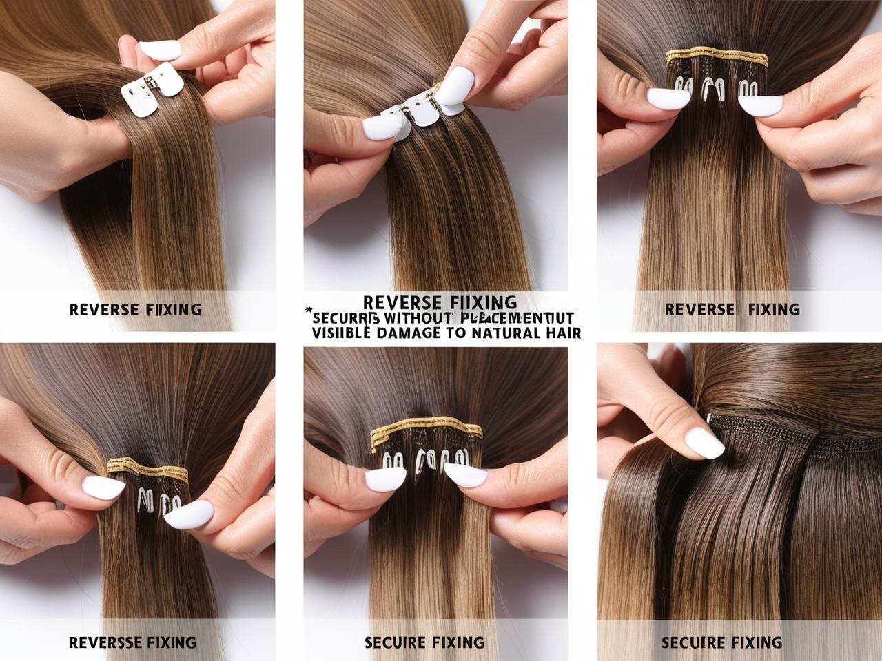 Reverse fixing technique for hair extension pieces