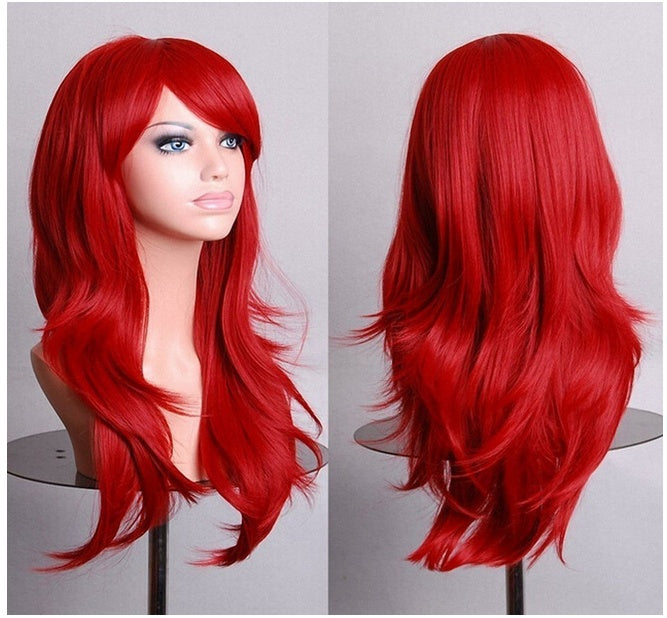 Cos Long Roll Anime Cosplay Color European And American Wig Foreign Trade Multicolor