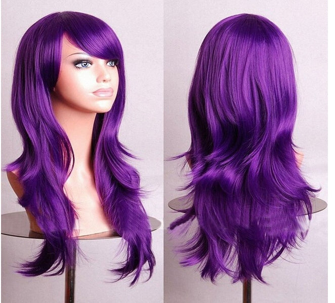 Cos Long Roll Anime Cosplay Color European And American Wig Foreign Trade Multicolor