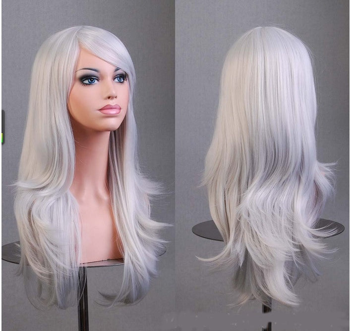 Cos Long Roll Anime Cosplay Color European And American Wig Foreign Trade Multicolor