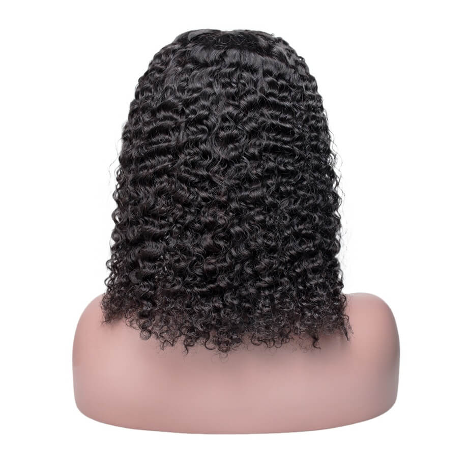 Real human hair 13*4 lace headband kinky curly lace frontal human hair wig