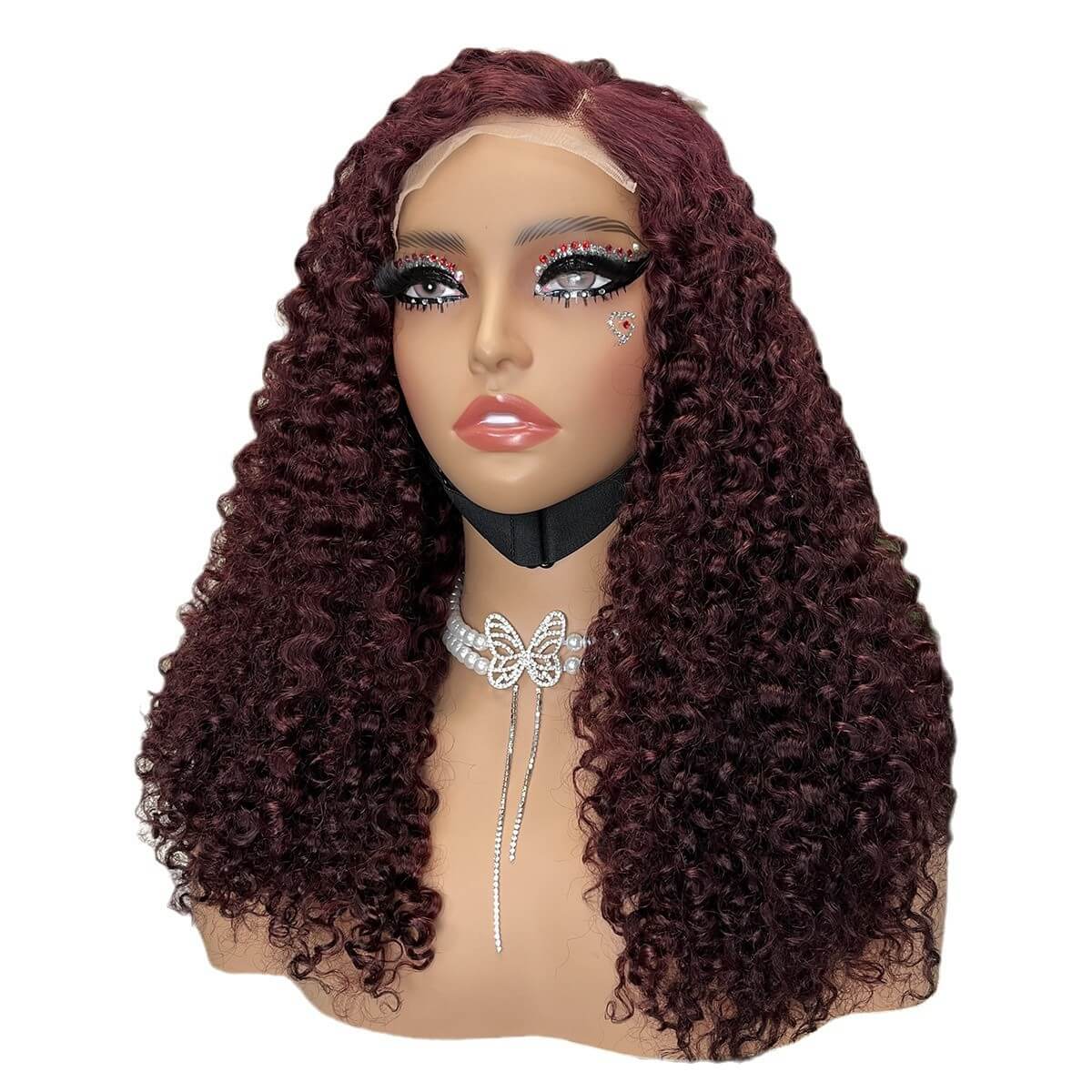 European and American women's 5x5 pissy 18-inch pixie curly wig real hair wig head set