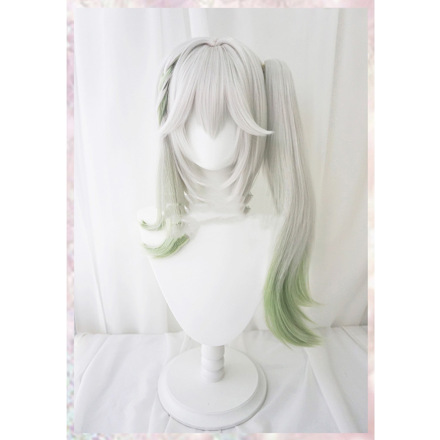 Grass God Nasida Gradient Simulation Scalp Single Ponytail Cosplay Wig