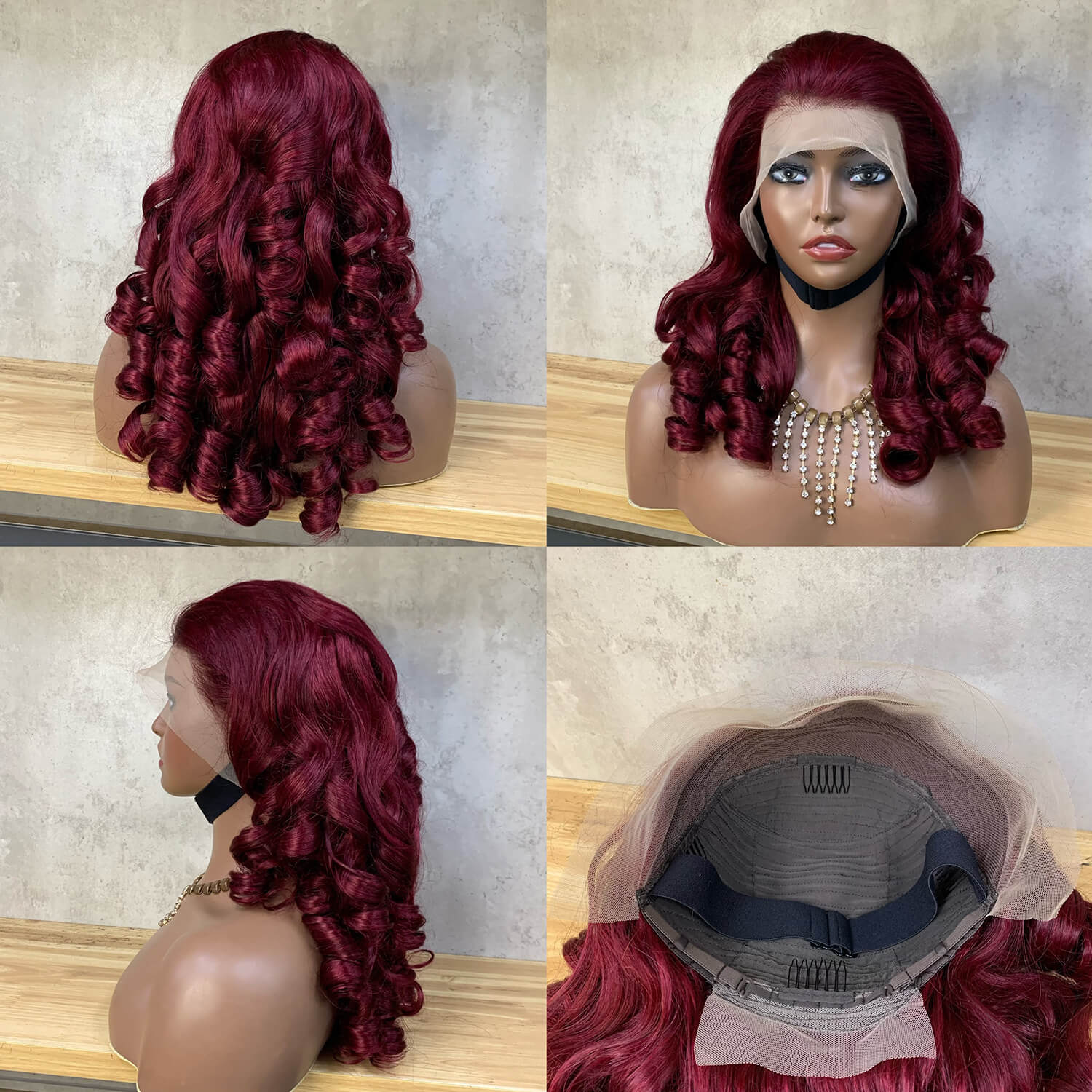 13x4 bouncy front lace real long curly hair wig internet celebrity same style can be worn upright or slanted fluffy wig