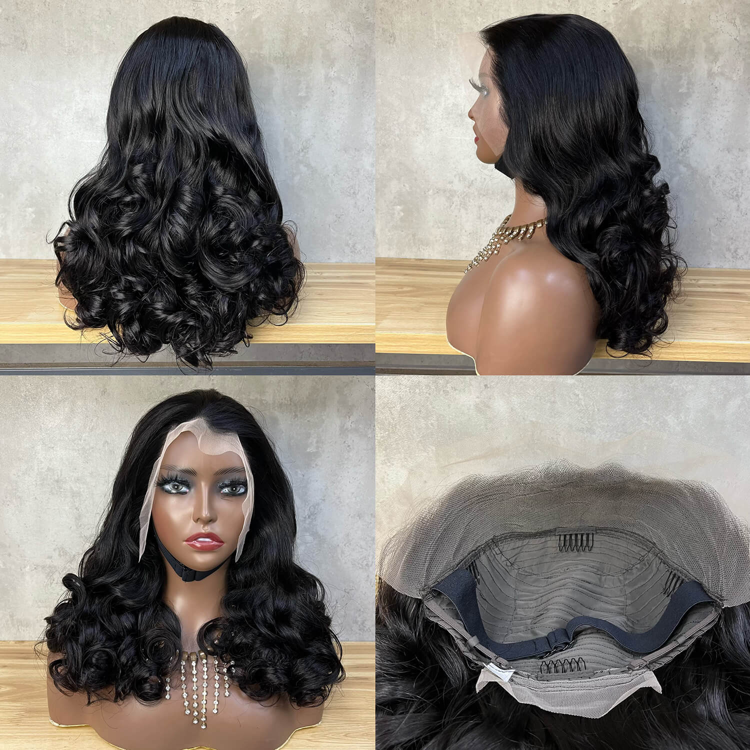 13x4 bouncy front lace real long curly hair wig internet celebrity same style can be worn upright or slanted fluffy wig