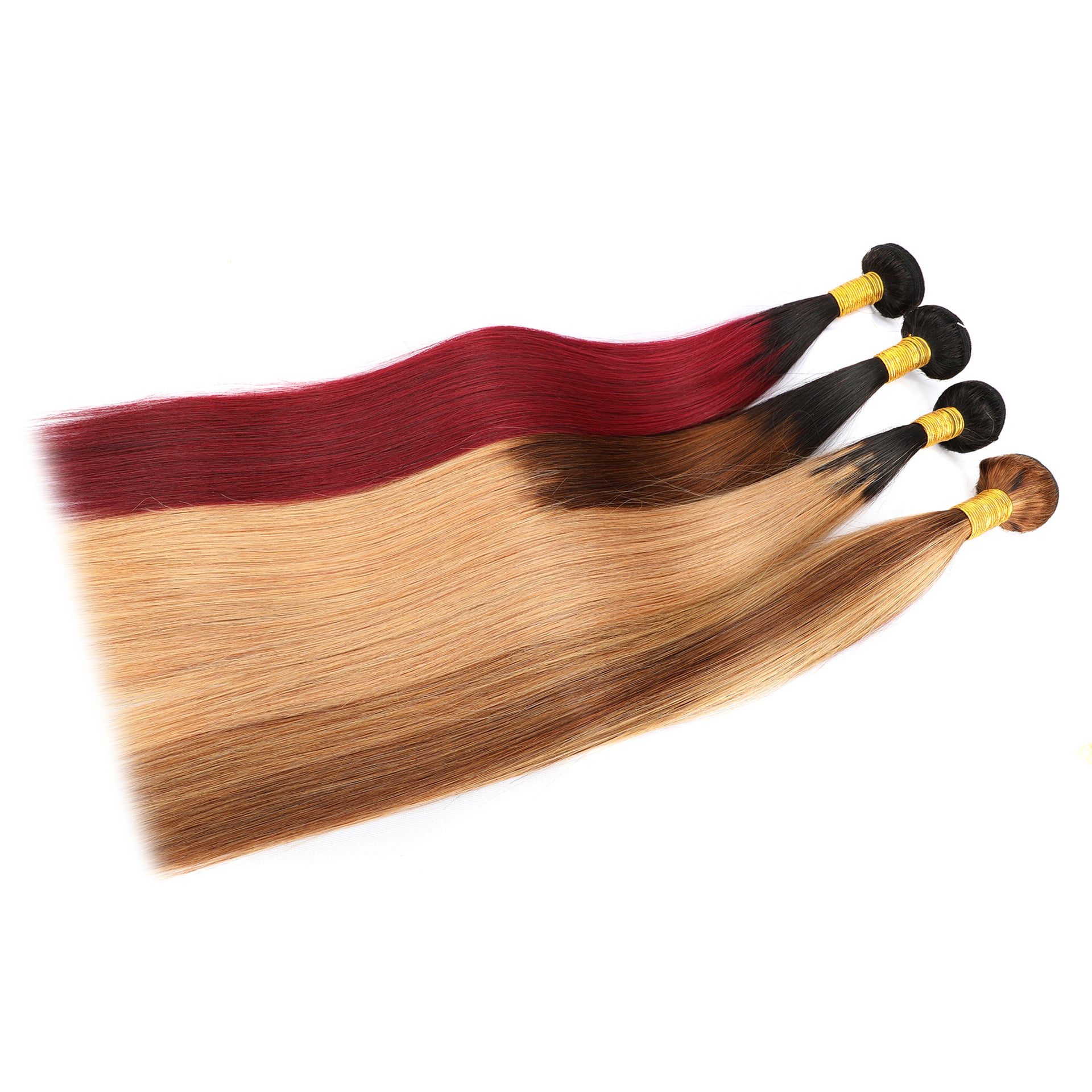 6A hair curtain, smooth hair bundle straight upper and lower color ombre clockwork