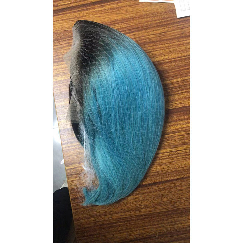 LACE WIG 13x4 BOB straight T1B - Peacock Blue