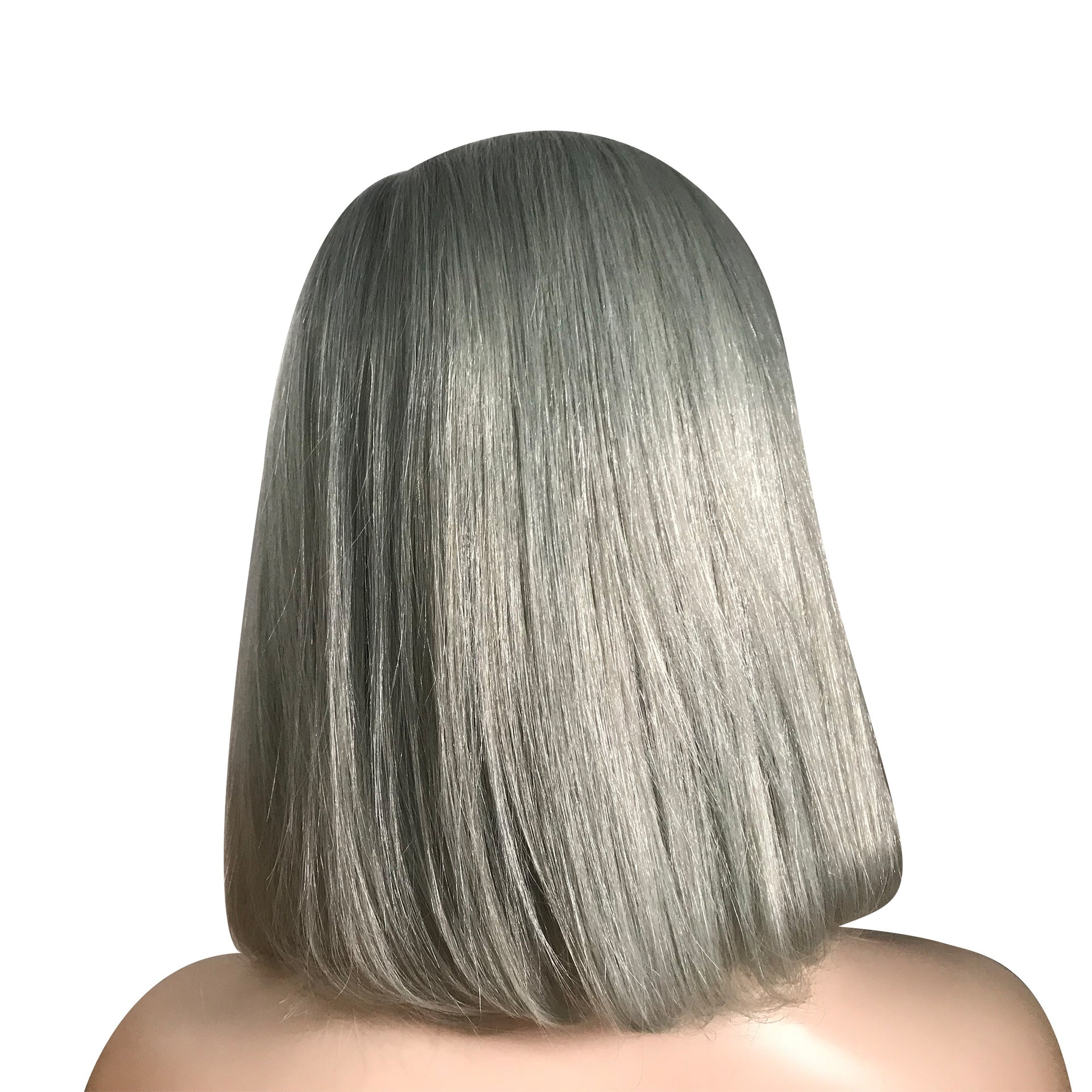 Front lace headgear LACE WIG 13x4 bob WIG straight GRAY silvery grey, straight hair