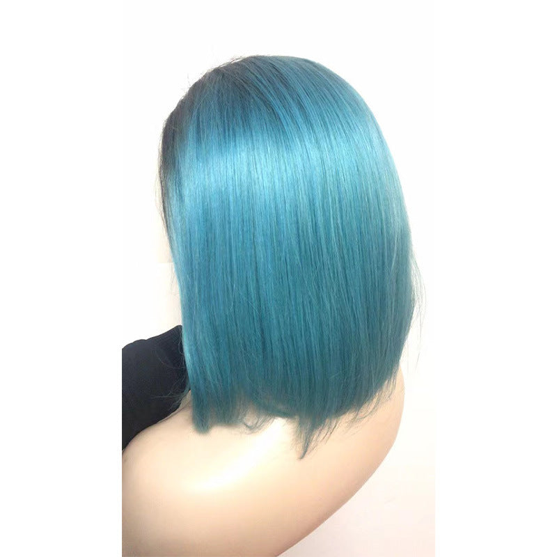 LACE WIG 13x4 BOB straight T1B - Peacock Blue