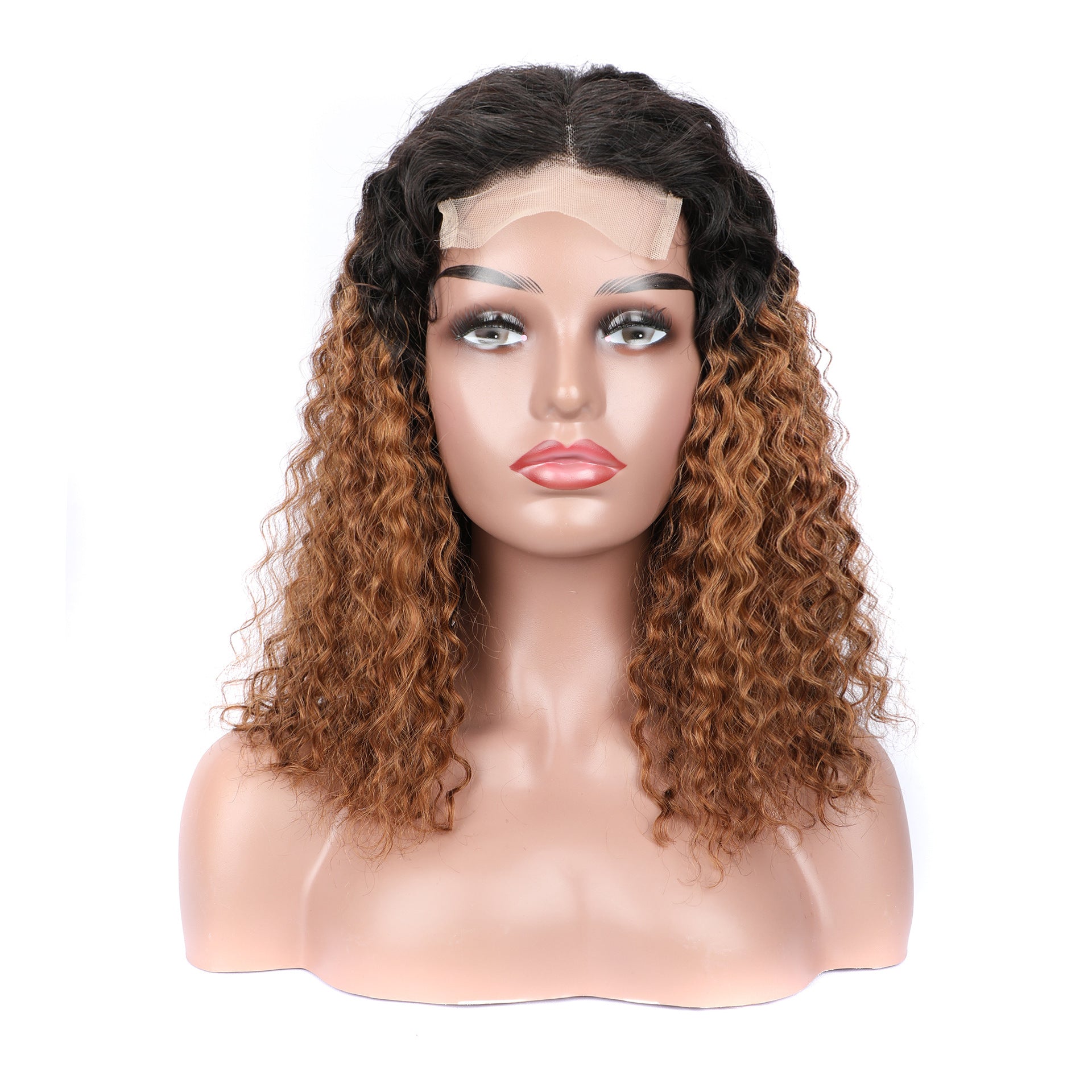 Front lace headgear lace wig bob 4x4 wig water woven T1B-30 upper and lower color smooth hair