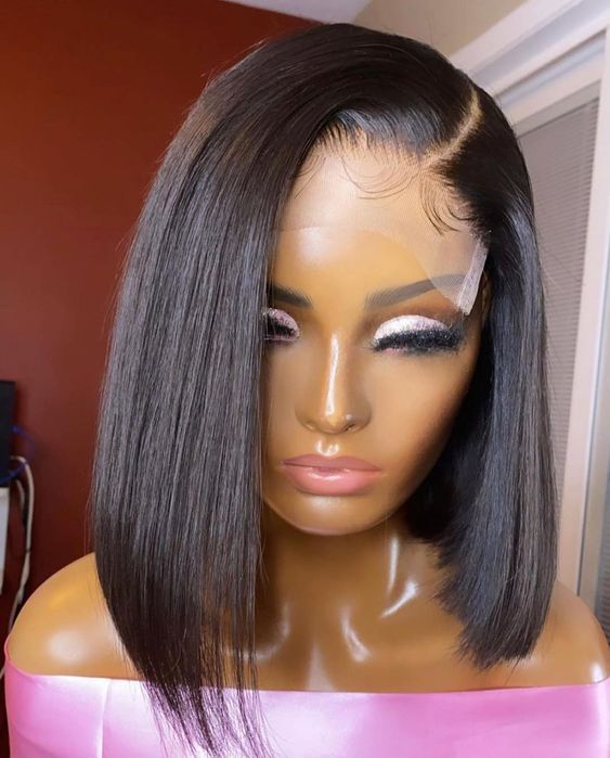 Front lace wig bob 4x4 wig straight natural straight hair bobo