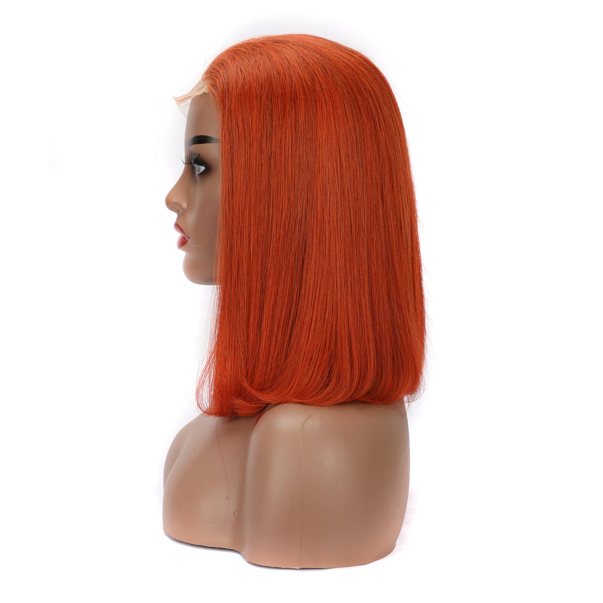 Lace wig bob 4x4 wig straight 350 straight hair Bobo head, orange