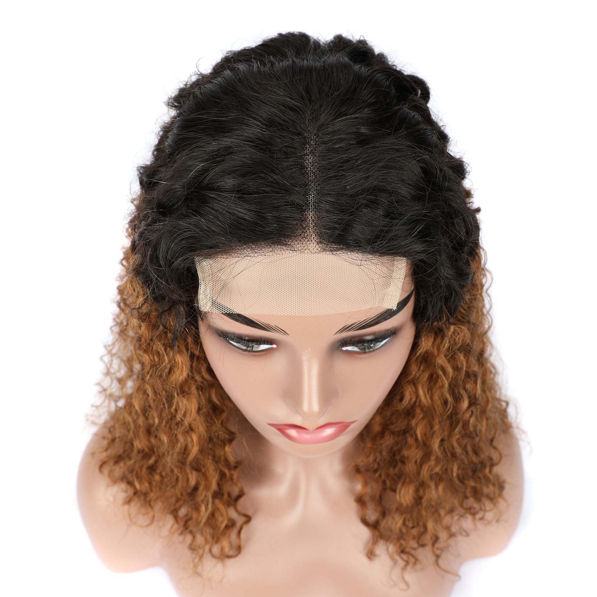 Front lace headgear lace wig bob 4x4 wig water woven T1B-30 upper and lower color smooth hair