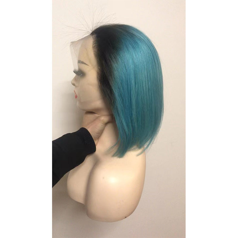 LACE WIG 13x4 BOB straight T1B - Peacock Blue