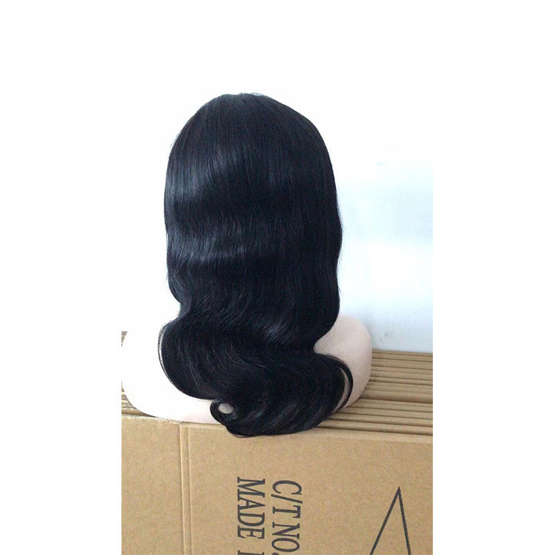 Front lace wig bob 13x4 wig body natural big wavy Bobo head