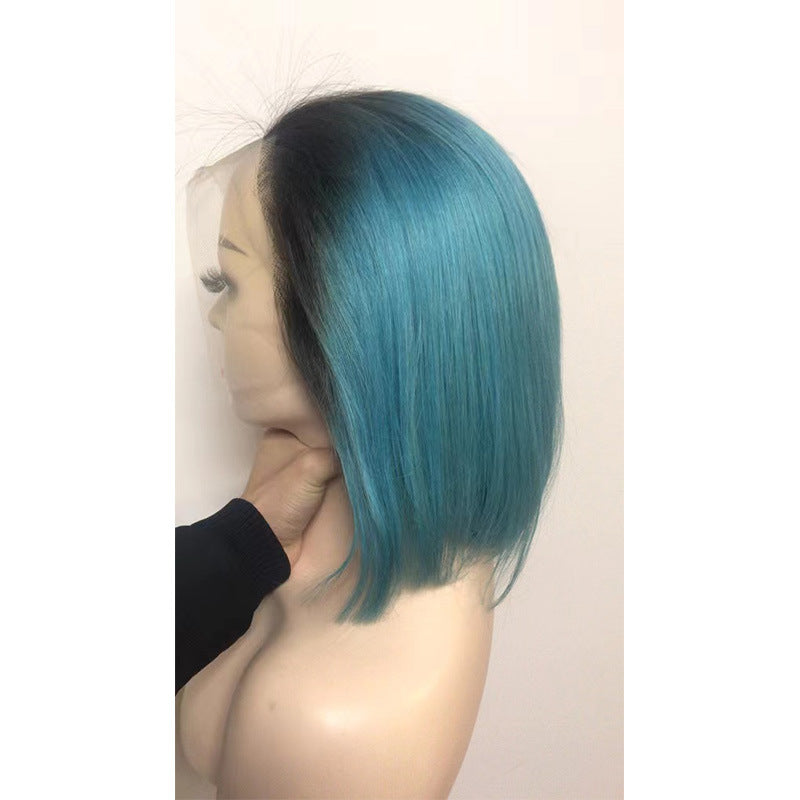 LACE WIG 13x4 BOB straight T1B - Peacock Blue