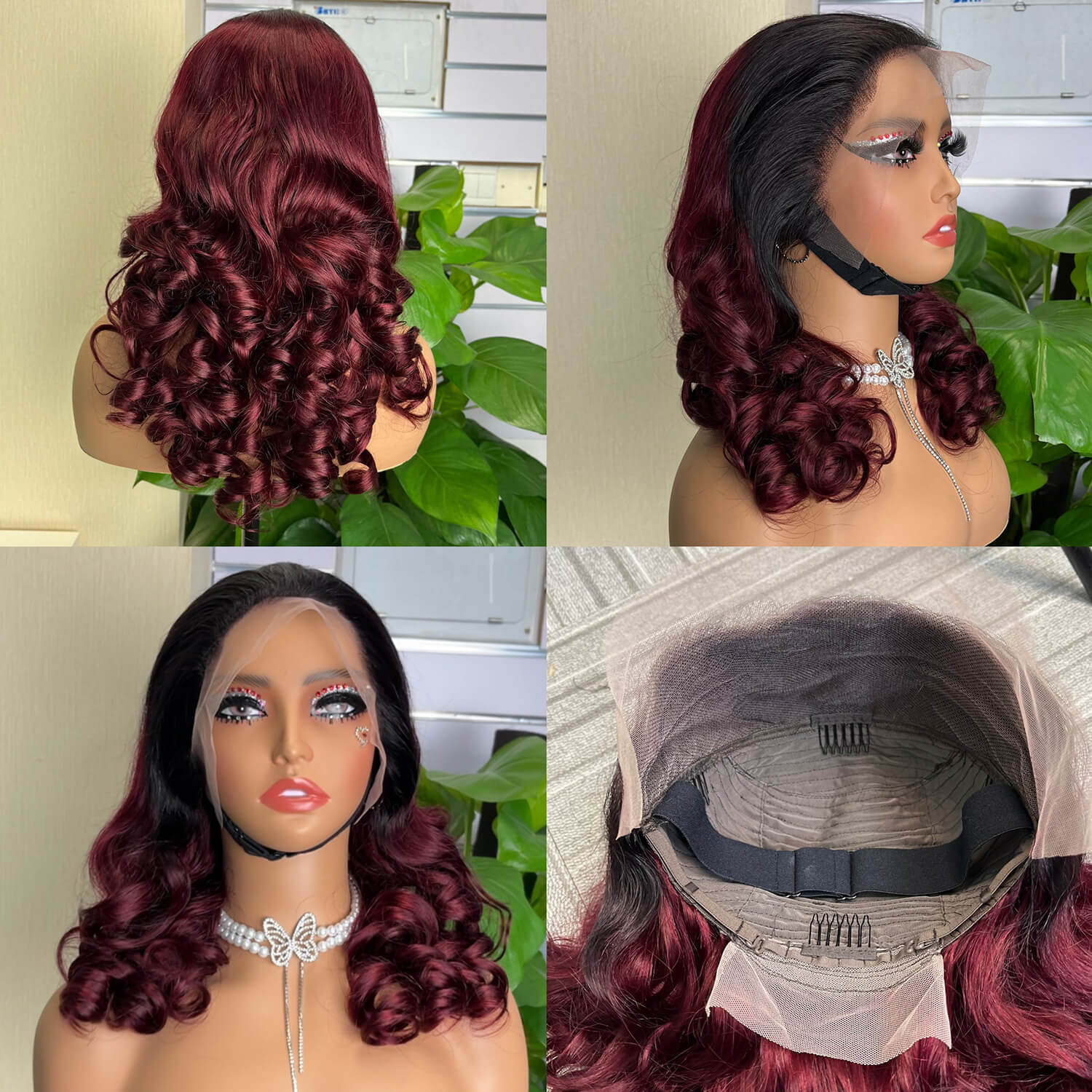 13x4 bouncy front lace real long curly hair wig internet celebrity same style can be worn upright or slanted fluffy wig