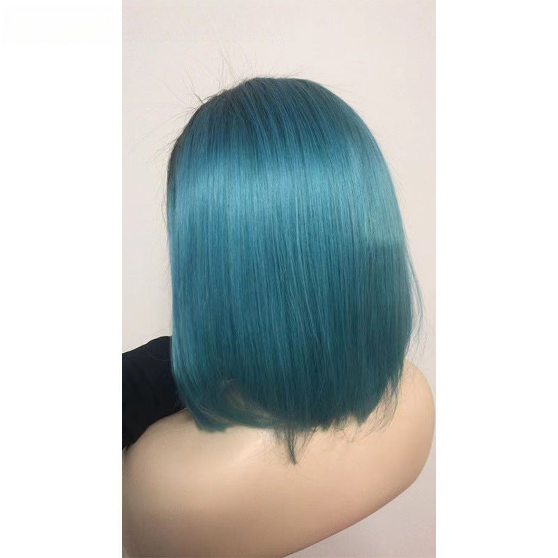 LACE WIG 13x4 BOB straight T1B - Peacock Blue