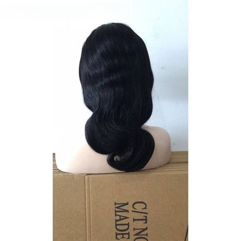 Front lace wig bob 13x4 wig body natural big wavy Bobo head